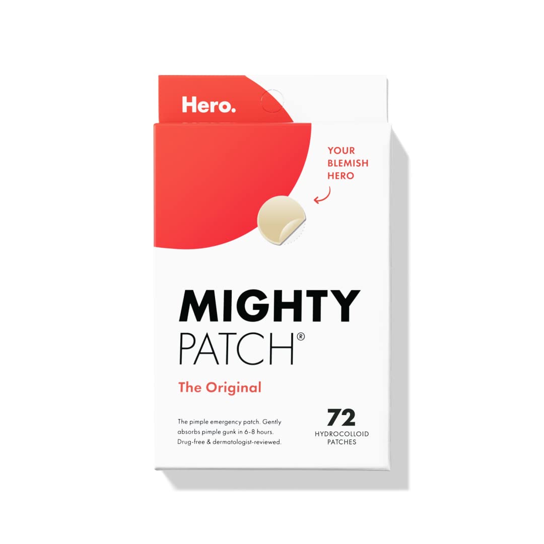 Hero Cosmetics Mighty Patch™ Original Patch - Hydrocolloid Acne Pimple Patch for Covering Zits and Blemishes, Spot Stickers for Face and Skin (72 Count)